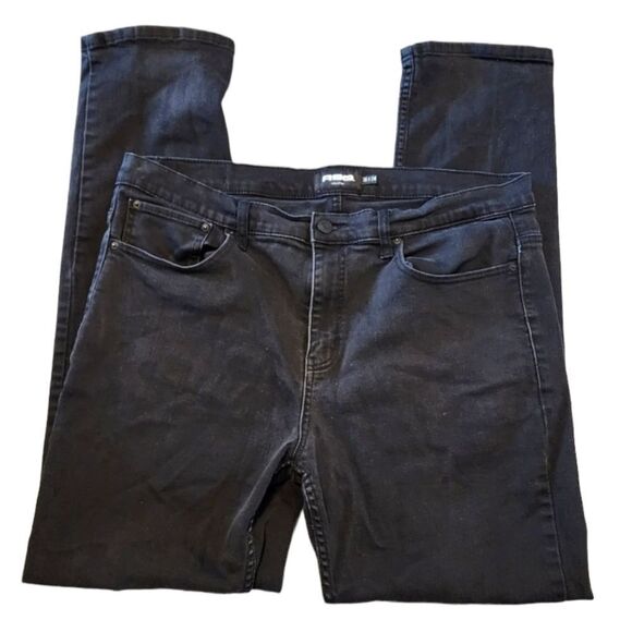 RSQ Mens Jeans 36X34 Black Relaxed Taper 5 Pocket Denim Jeans - Picture 1 of 3